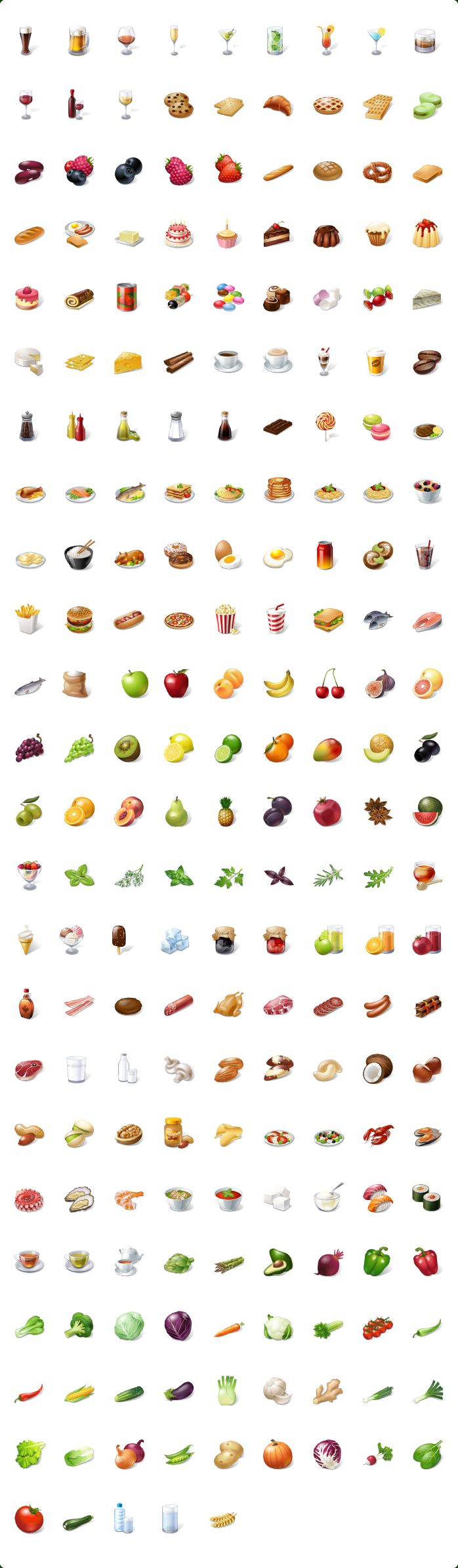 Food Icons, Nutrition Icons