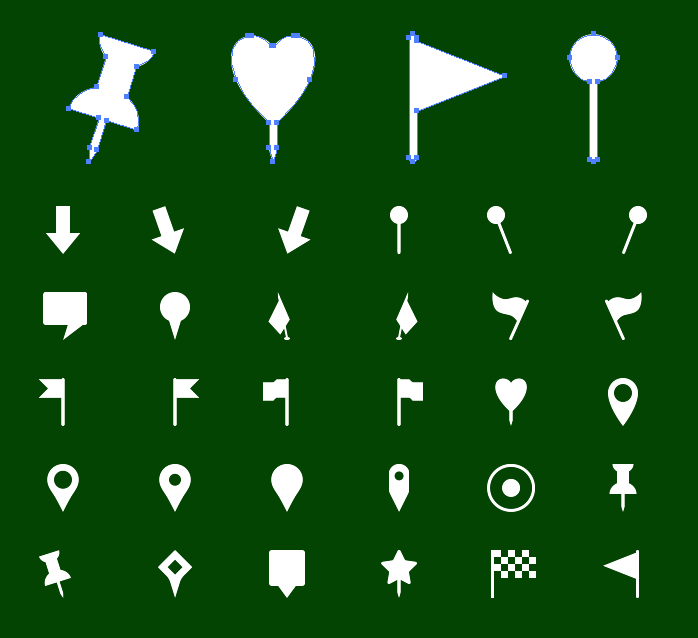 Vector Metro Map Markers Icons - Solid icons