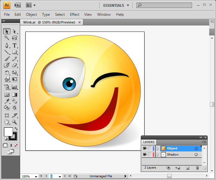 Vector Emoticons - one icon in Adobe Illustrator