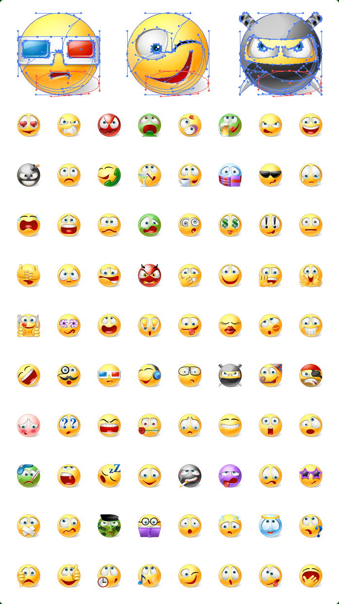 Icons preview of Vector Emoticons