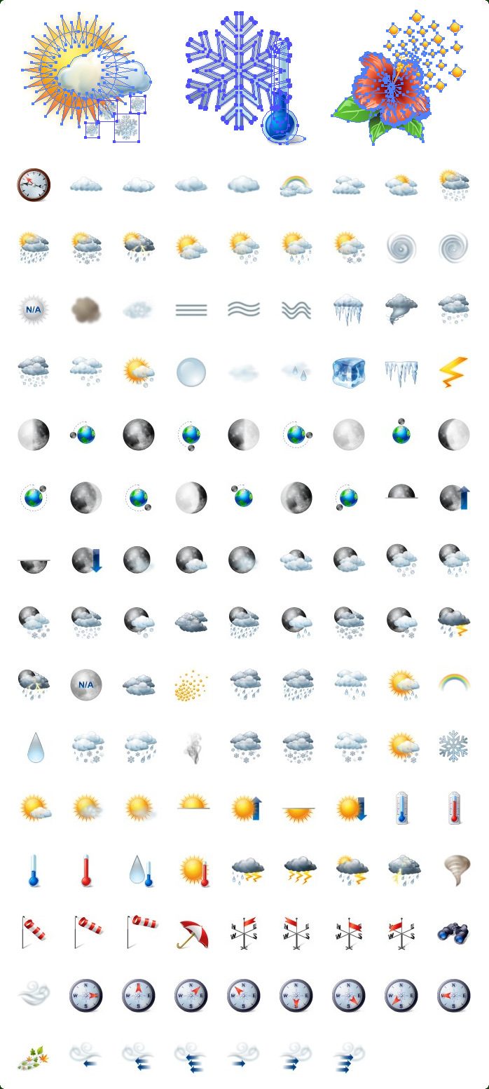 Icons preview of Weather Vector Icons