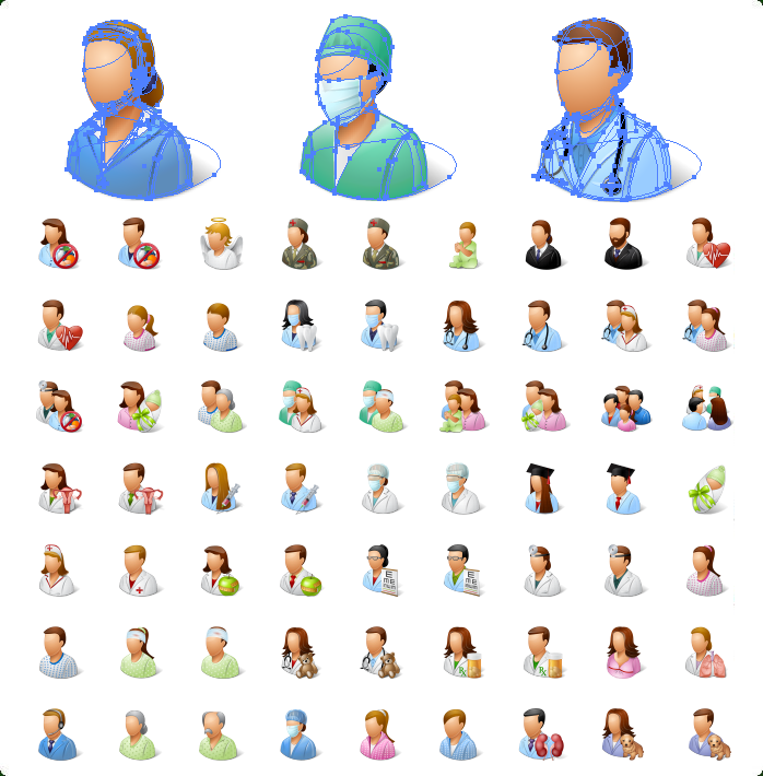 Medical Personal and Patients Icons