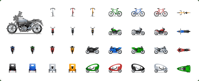 Motorcycle Icons, Bike Icons