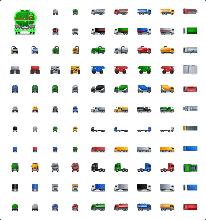 Trucks Icons, Delivery Truck Icon, Shipping Truck Icon, Semi Truck Icon, Moving Truck Icon