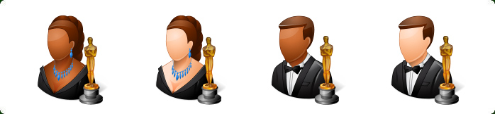 Vista Style People Icons Set - One icon in different variations